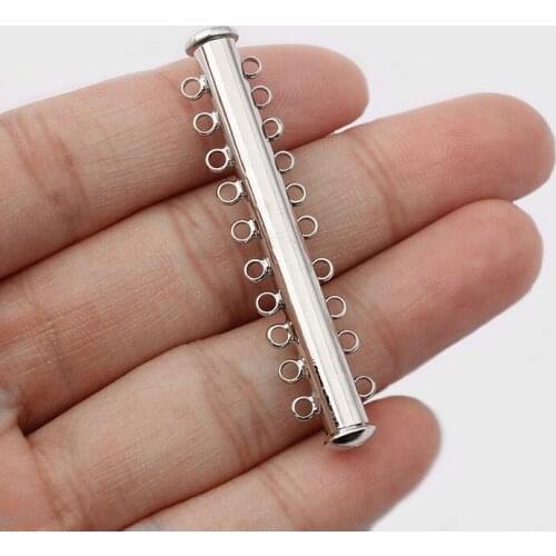 5pcs/lot 10 Rows Gold Strong Magnetic Clasps Connectors For Necklace Bracelet DIY Buckle Hook Jewelry Finding