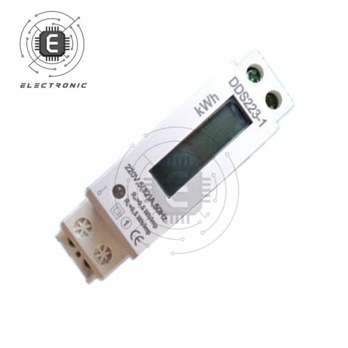 AC 220V-240V 50/60HZ LCD Energy Meter Single Guide Din Rail KWH Watt Energy Meter 0.00000KWH-99999.9KWH