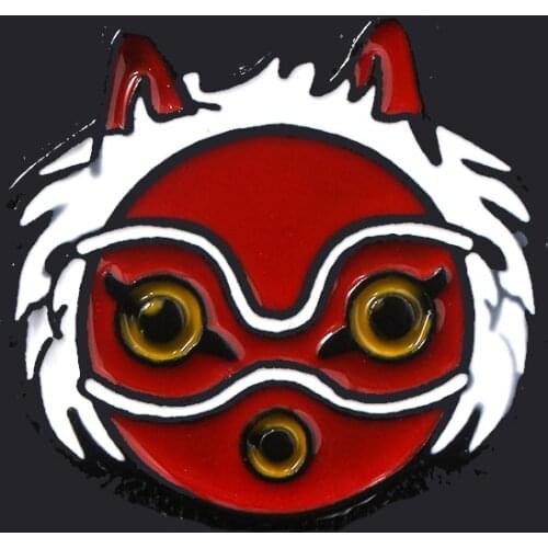 Princess Mononoke Mask Brooches Pins Mononoke Hime Elf Tree Elves Spirits Kodama Enamel Badges Pins Women Bag Shirt Accessory