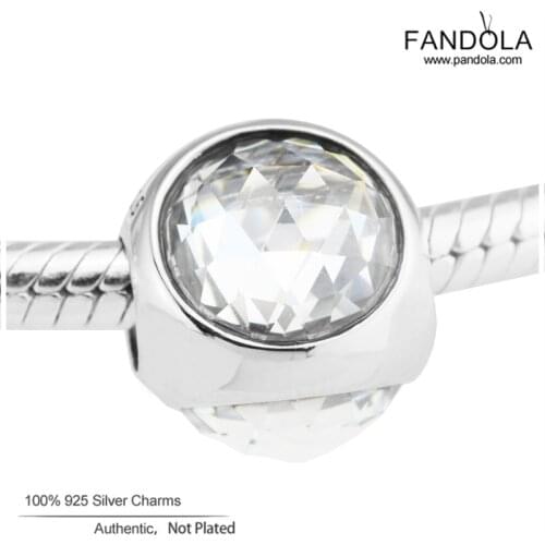 Radiant Droplet Charms 925 Sterling Silver Clear Crystal Beads for Jewelry Making Fits Original Bracelet Berloques Wholesale