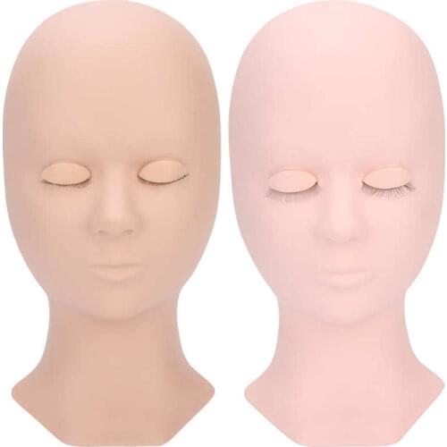 Hair Bun Maker Hairstyles Accessories Silicone Eyelash Extension Practice Head Removable Eyelids Lash Extension Training