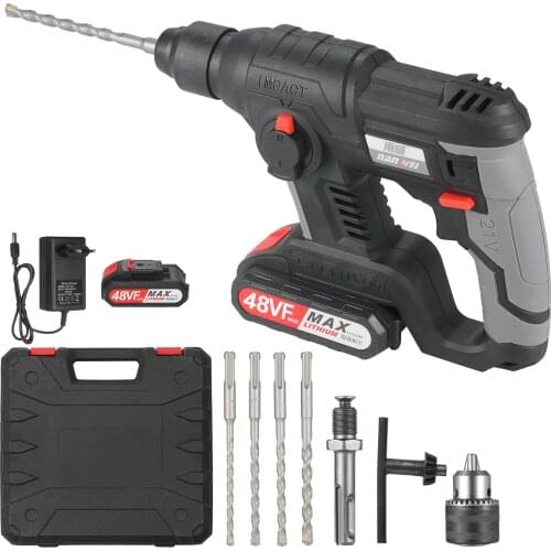 21V Electric Drill 780 RPM Cordless Electric Screwdriver Home 2.0Ah Rechargeable Li-ion Battery Rotary Hammer Drill LED Light