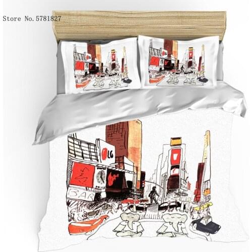 2/3 Pieces Lovely Cute Elephant Bedding Set 3D Print Kawaii Animal Cartoon Duvet Cover Single Double Bed Quilt Cover (No Sheets)