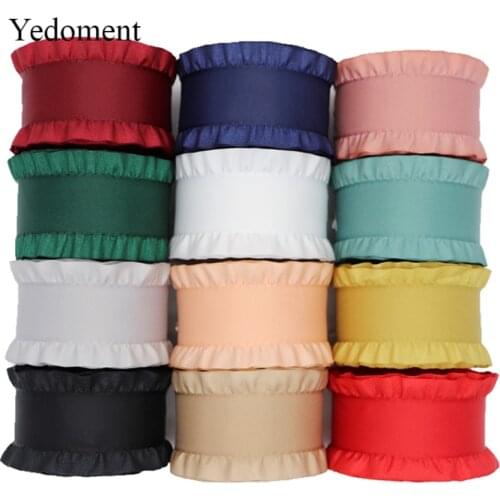 5 Yards Falbala Ruffled Ribbon Lotus leaf Ribbons 7/8" 22MM/1.5" 38MM For Hair Bows DIY Crafts Handmade Accessories M19041602