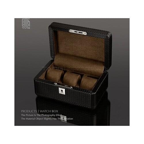 Fashion 3pillow high quality black PUleathe real wood watch box watch storage box wood watch SBH014b