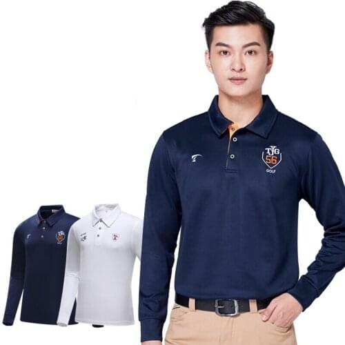 Outdoor Mens Long Sleeve Golf Shirts Breathable Soft Casual Tops Male Turn Down Collar Golf Apparel D0664