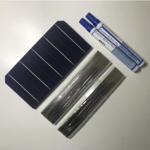 ALLMEJORES DIY 12V 100W solar panel kits Monocrystalline solar cells 40pcs/Lot with enough tabbing wire and busbar + flux pen