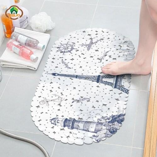MSJO Anti Slip Bath Mat Ocean Animal Dog Elk Bathroom Carpet Non-Slip Printing Suction Soft Anti-skid PVC Shower Bathtub Mats