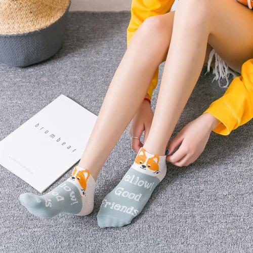 5 pairs of cotton socks women anti-slip breathable sweat-absorbent socks women thin