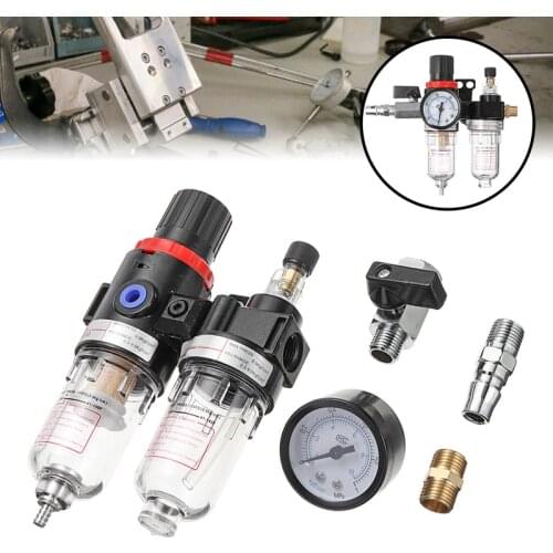 Pneumatic Air Pressure Filter Regulator Lubricator Moisture Water Trap Cleaner Oil-water Separator G1/4 Inch