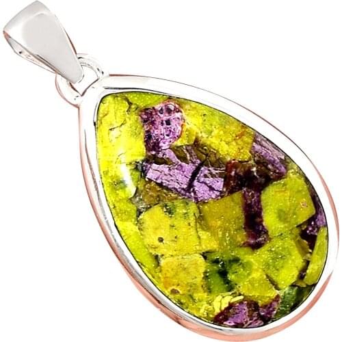Genuine STICHTITE Pendant 925 Sterling Silver, Total Length : 43.2 mm, AP7801