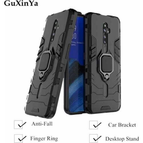 Reno2 Z Phone Cases Back Cover For OPPO Reno2 Z Funda Luxury Armor Magnetic Ring Cover For Reno 2 Z Case Bumper 6.53"