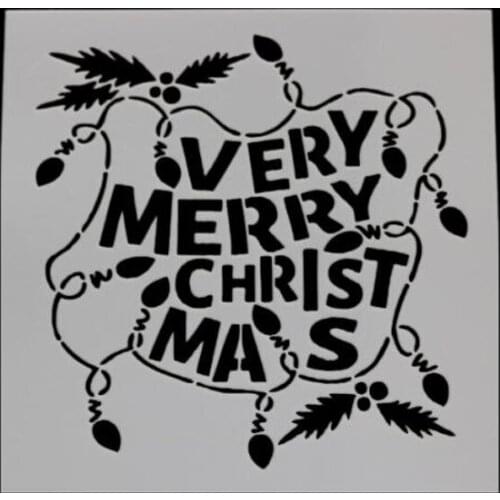 Christmas Painting Template Openwork Letter Layering Stencils For Wall Scrapbooking Stamping Album Decorative Embossing Reusable