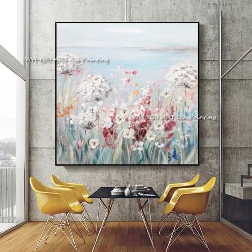 Hand Painted Canvas Knife Flower Oil Paintings Modern Wedding Decor Wall Art Pictures Home Decoration For Living Room On Canvas