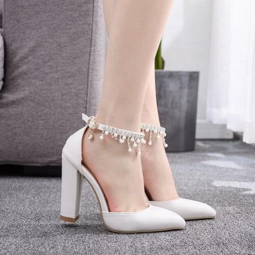 Women Sandals High Heels Pu Square Buckle Summer New Sexy Fashion Casual Dress Shoes