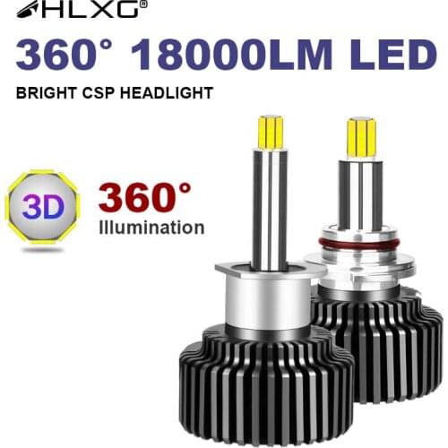 HLXG 20000LM 3D 360 led H7 h1 H11 H4 9012 24 Sides CSP Chips 12V 6000K 8000K Auto 9005 9006 HB3 HB4 H8 H9 bulb lamp Light Source