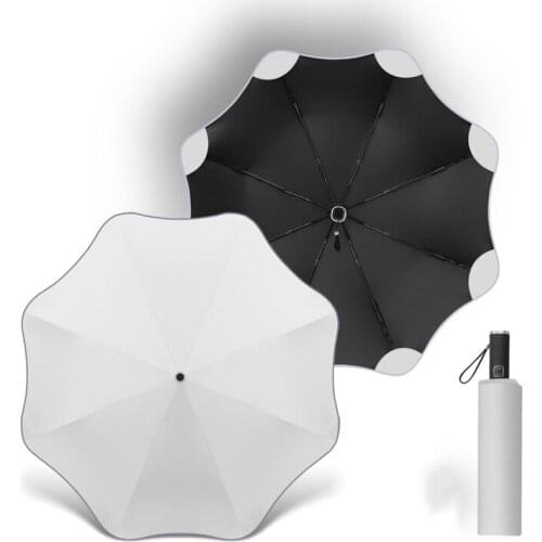 Creative Lotus Leaf Shape Automatic Folding Lady Umbrella Rain Women Gifts for Women Around You