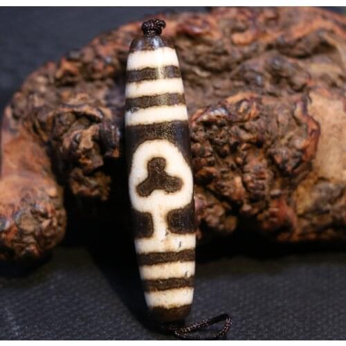 Magic Power Tibetan Old Agate 2 eye buddhi tree dZi Bead Amulet Timestown
