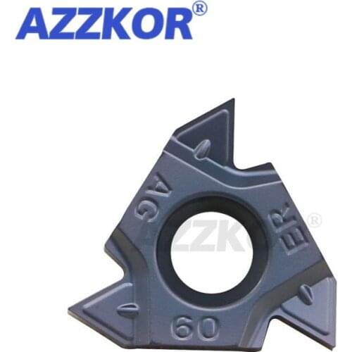 External Thread Inserts 16ER AG60 ISO Turning Tools CNC Center Lathe For Stainless Steel Machining AZZKOR Carbide Blades NT1215