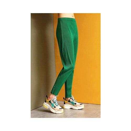 HOT SELLING Beauty fashion fold show thin fold ankle-length pants female foot trousers harem pants IN STOCK