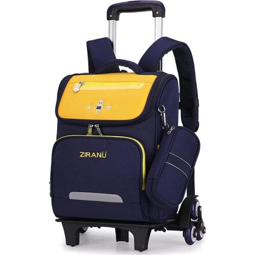 ZIRANYU Rolling Bag Children Trolley School Bag 2/6 Wheels Removable Kids Wheeled bag Nylon Waterproof Travel Bag Mochilas