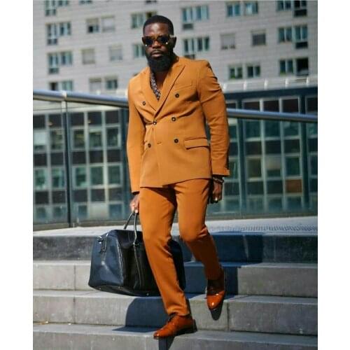 2021 Latest design pointed Lapel double breasted classic men suits for wedding slim fit formal business man suit Coats and pants