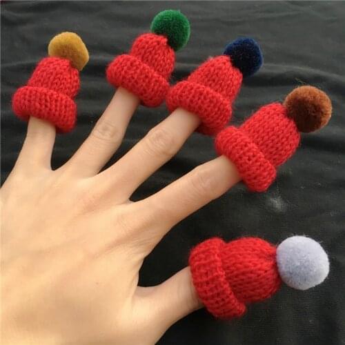 5pcs/lot 5cm Wine Red Wool Cap Christmas Tree Cap Decoration DIY Pompom Garment Scarf Head Rope Toys Craft Cloth Accessories