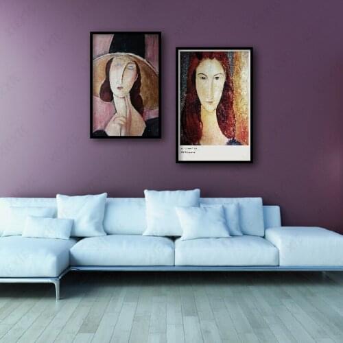 Abstract Wall Art Beautiful Watercolor Women Portrait Line Drawing Canvas Painting for Living Room Bedroom Corridor Decoration