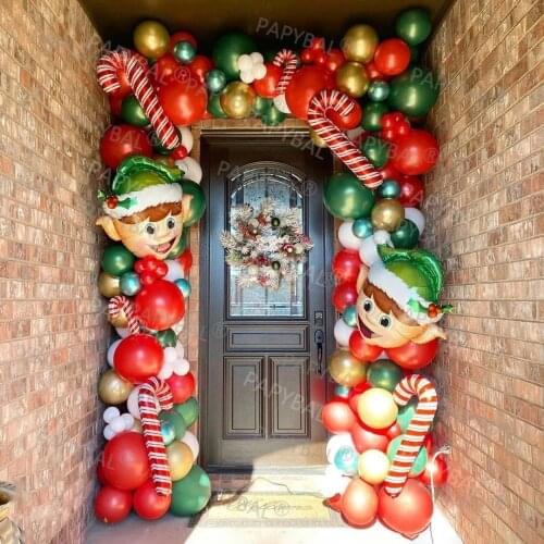 173pcs Merry Christmas Background Balloons Arch Garland Kit Xmas Drcorations New Year Aluminium Foil Ballon Globos Gifts Kids