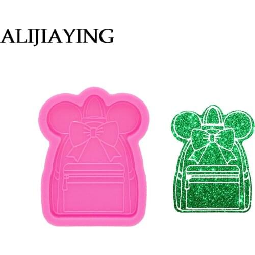 DY1089 Shiny Bow School Bag Resin Phone Grip Molds, Sugarcraft Candy baking Mould, Resin Craft Silicone Mold