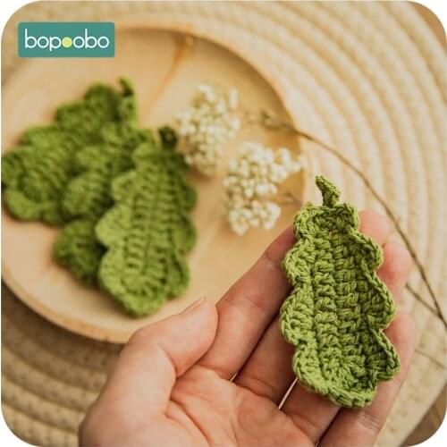 Bopoobo 5pc Wooden Crochet Beads Chewable Tooth Nursing Necklace Teething Loose Beads Wooden Teether Crochet Beads Baby Teether