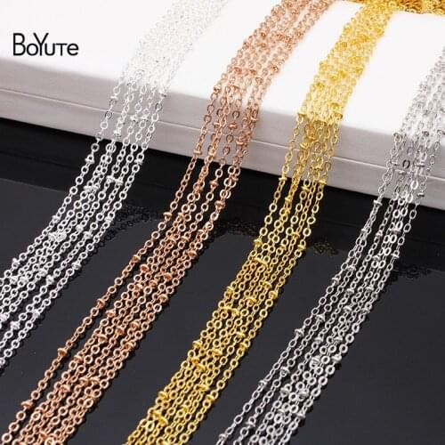 BoYuTe (90-95 Meters/Lot) 2MM Width O Shape Chain with Bead Factory Supply Diy Necklace Chain Findings for Jewelry Making