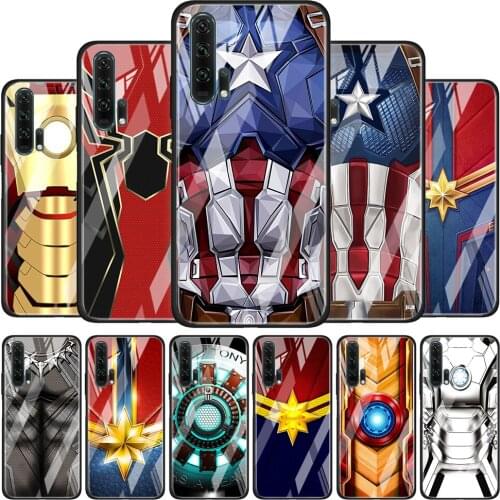 Avengers Hero Marvel for Honor 30 20 10 9X Pro Plus Lite 8X Huawei Y8P Y6P Y5P Y9 Y7 Y6 2019 Tempered Glass Phone Case