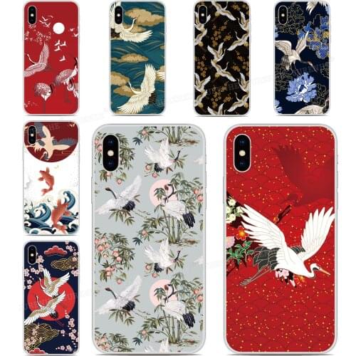 Vintage Crane Cover For Sony Xperia 5 10 1 II XZ5 XZ4 XZ3 XZ2 Compact XA1 Plus XA2 XA3 Ultra L4 L3 20 8 Lite E5 ACE Phone Case