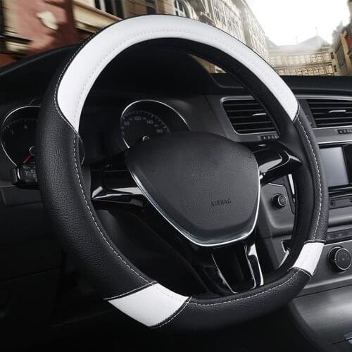 D Shape Car Steering Wheel Cover PU Leather For Nissan Qashqai J11 Nissan X-trail T32 Golf 7 Tiguan 2019 2020 Kia Optima K5 2021
