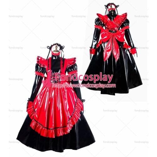 Sissy maid pvc dress lockable Uniform cosplay costume Tailor-made[G2176]