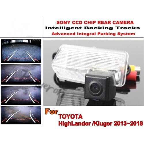 For TOYOTA HighLander MK3 /Kluger XU50 2013~2018 Smart Tracks Chip Camera HD CCD Intelligent Dynamic Rear View Camera