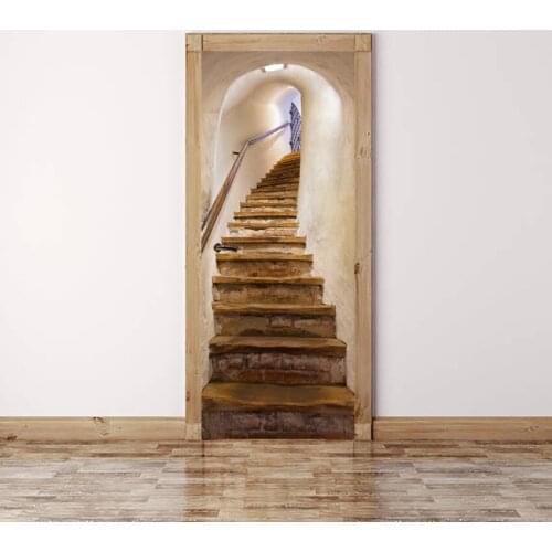 Europe Style Door Stickers Classic Still Life Poster Front Door Stickers Library Decoration Pegatina Puerta Home Design EH50DS