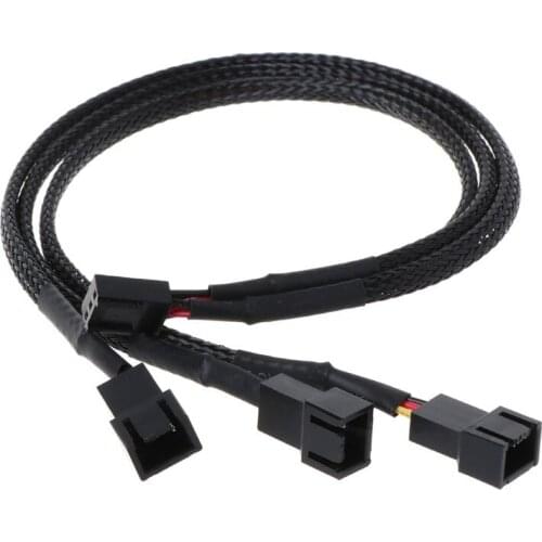 12V 30CM 3Pin Fan PWM 1 to 3 Way Power Supply Extension Cable Y Splitter Port Multiplier PC Computer Cooling 22AWG Wire