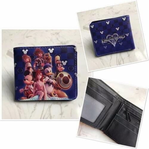 Kingdom Hearts Wallet Anime Cartoon Short Wallet Mens Wallet with Coin Purses Gift