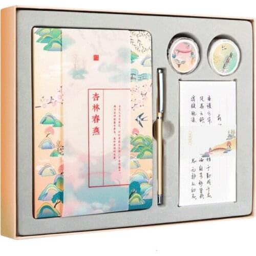 Cute color page notebook Chinese style hand book thickened notepad hand-drawn diary gift