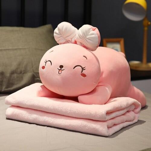Stuffed embroidery chubby cartoon animal multi-function soft cushion