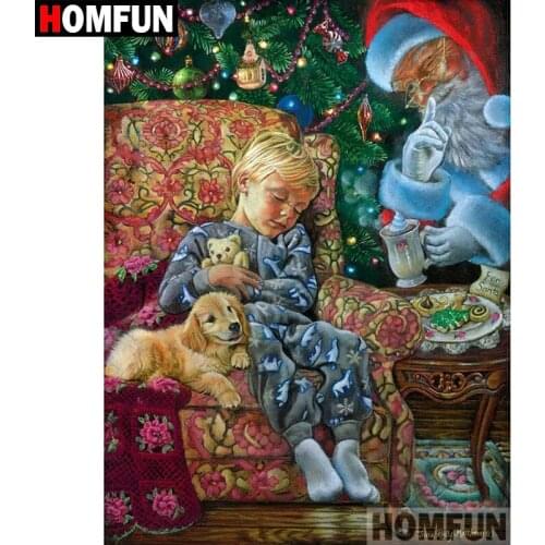 HOMFUN Full Square/Round Drill 5D DIY Diamond Painting "Santa Claus" Embroidery Cross Stitch 5D Home Decor Gift A07436