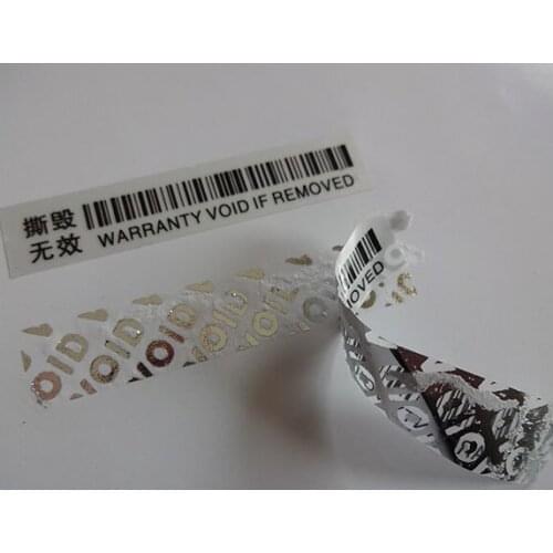 No MOQ ! warranty void stickers label , leaving word"VOID" after peeling off