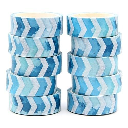 New 10pcs/lot 15mm X 5m Dark Blue Arrow Stripes Decorative Paper Washi Tape DIY Scrapbooking Masking Tapes School Office Supply