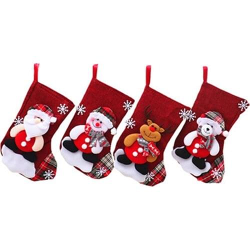 2022 New Year Christmas Stocking Sack Xmas Gift Candy Bag Noel Christmas Decorations for Home Navidad Sock Christmas Tree Decor