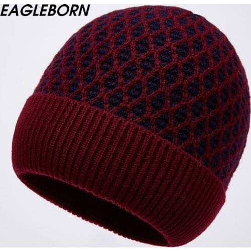 New Winter Hats for Women 100% Wool Beanie Hat Mom Winter Hat Lattice Women Thanksgiving Grandma Beanie Warm Wool Winter Hat