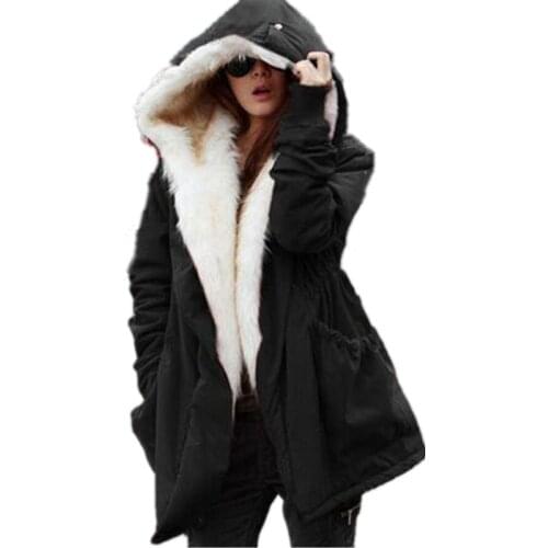Solid Color Fur Parkas Mujer Cotton Padded Hooded Jacket Winter Coat Women ,Casual Parka Femme ,Arm Female Winter Jacket Tt1562