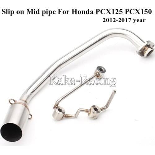 PCX 125 150 Motorcycle Exhaust Pipe Scooter Front header link Pipe Middle Tube Slip-On System For Honda PCX125 PCX150 2012-2017