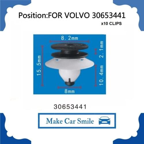 For Volvo Plastic Trim Clips- Interior Fascia Panels, Door Cards & Pillar Covers 30653441